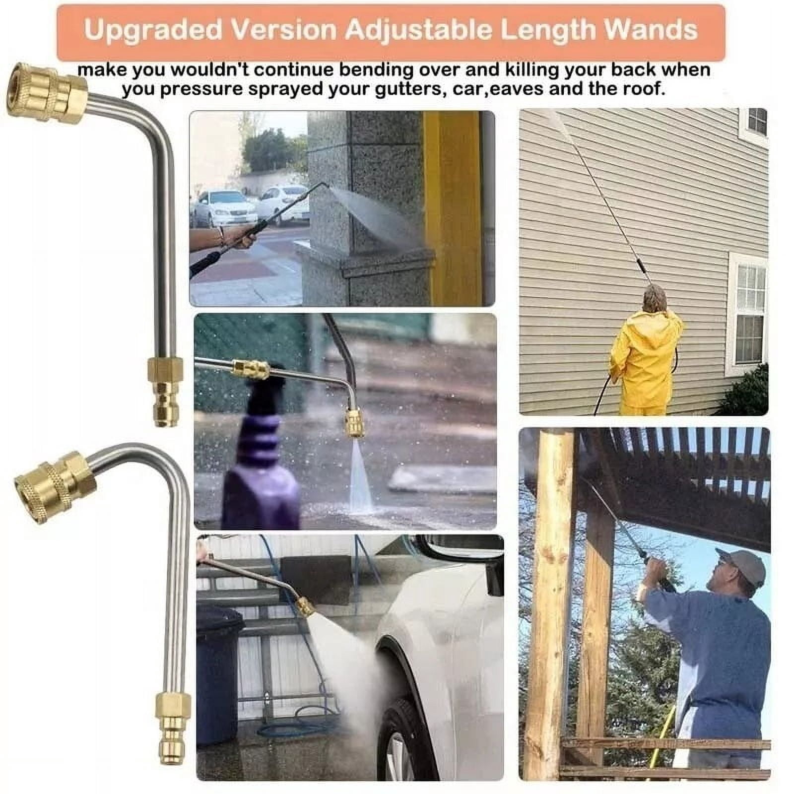 4000PSI 120" Pressure Washer Wand Extension Power Lance Gun Attachment Nozzle Tip