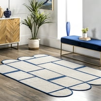 nuLOOM Jolynn Modern Braided Shapes Area Rug, 5' x 8', Blue