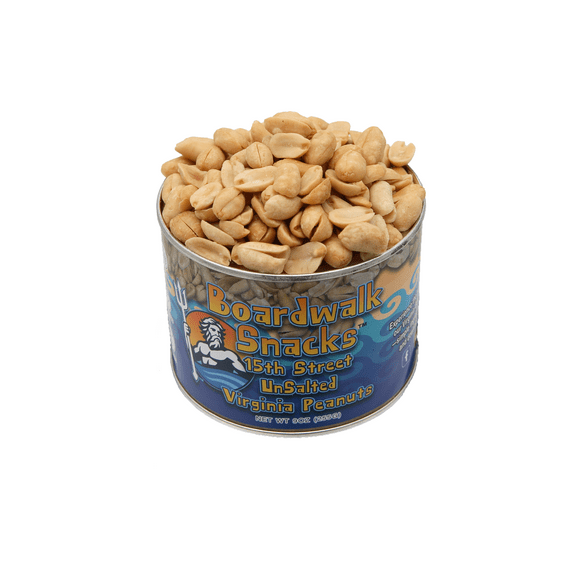 Boardwalk Snacks 15th Street Unsalted Virginia Peanuts, Healthy Snack Nuts, Non-GMO, 9oz