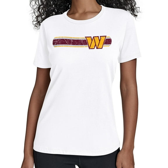 Women's Starter White Washington Commanders Team Stripe T-Shirt