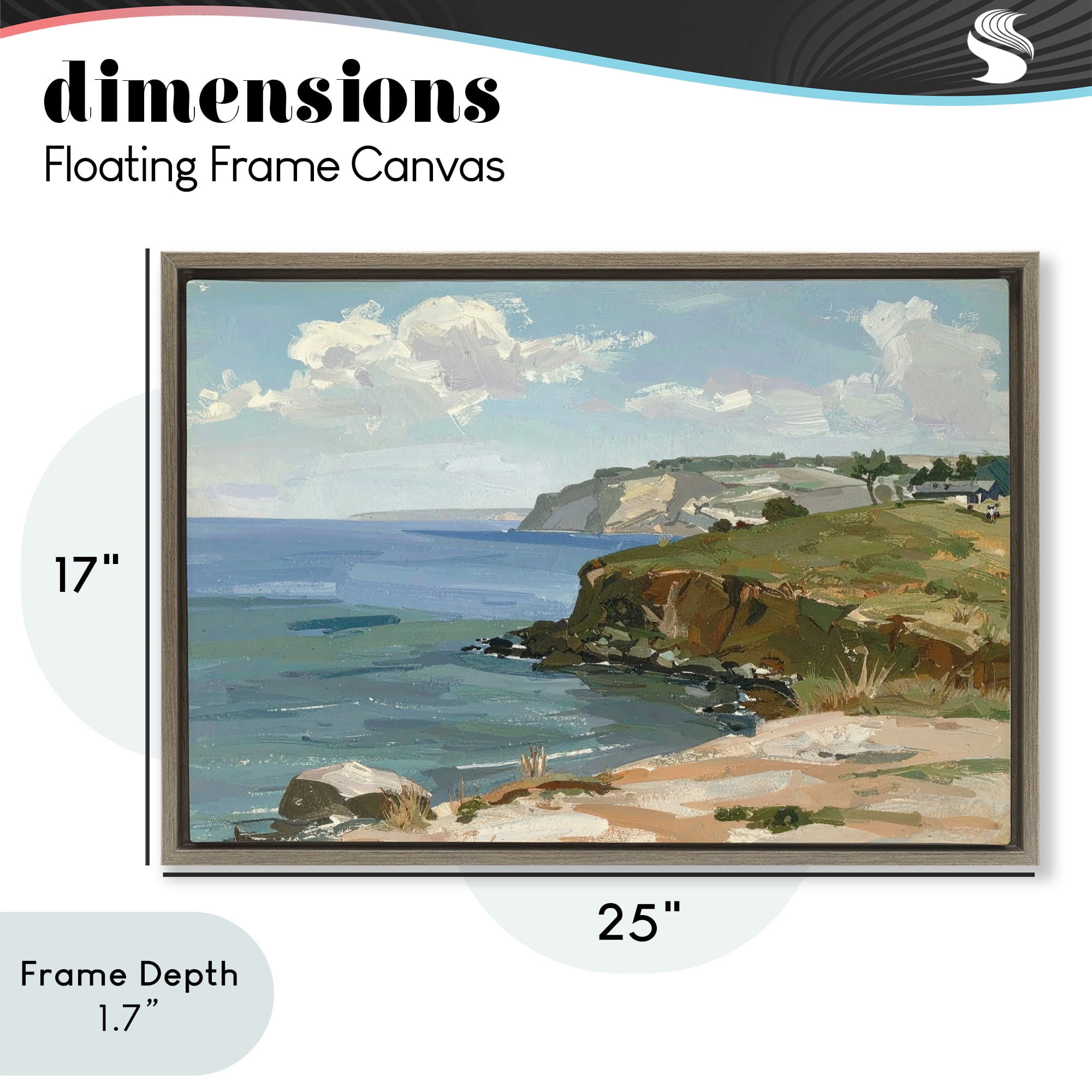 Stupell Industries Along The Shore Scenery Brown Framed Floater Canvas Wall Art, design by Alonza Saunders