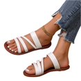 thumbnail image 2 of Willtoo Women's Strappy Slide Flat Sandal Comfortable Open Toe Summer Beach Vacation Shoes Dress Cute Slip On Braided Sandals, 2 of 5