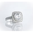 thumbnail image 2 of Bezel Set Halo Solitaire Women's Engagement Rings 1.9 Ct Diamond 14K White Gold Over, 2 of 2