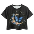 thumbnail image 4 of DISNIMO Butterfly Tshirt for Girls Flower Tee Girl Moon Shirt Kids Short Sleeve T Shirt Children Tops for Girls 6-8 Shirts for Girls Animal Shirt for Girls Clothing Shirts Sport Tees Girls Graphic, 4 of 7