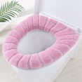 thumbnail image 4 of Almohadillas protectoras para asiento de inodoro, de tela lavable, elásticas, suaves y gruesas, para baño, 4 Uds. (azul, rosa, verde y beige), 4 of 5