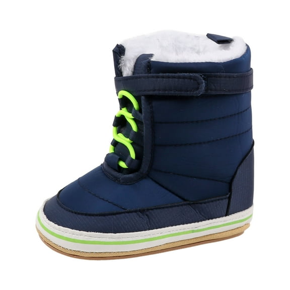 Quealent Baby Snow Boots Toddler Boy Girl Waterproof Winter Warm Booties Nonslip Lightweight Outdoor Shoes for First Walkers (Infant/Toddler) Blue for Size Toddler 6