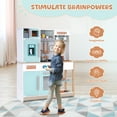 thumbnail image 4 of EVMORE Kids Play Kitchen Set, Wooden Pretend Kitchen Playset with 30Pcs Accessories, Microwave, Ice Maker, Oven, Coffee Maker, Sound & Light Toys Gift for Children Boys Girls, 4 of 9