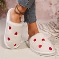 thumbnail image 5 of KEVCHE Womens Plush Cotton Slippers, Heart Print Closed-Toe Warm Fuzzy Sandals for Indoor Use, Lightweight Non-Slip House Shoes with Cushioned Insole, Comfortable Bedroom Slippers, 5 of 5