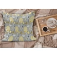 thumbnail image 2 of Yellow Flower Fluffy Throw Pillow Cushion Cover, Abstract Geometric 60's Pattern in Modern Design Pastel Colors, Decorative Square Accent Pillow Case, 16" x 16", Pale Yellow Pale Grey, by Ambesonne, 2 of 5