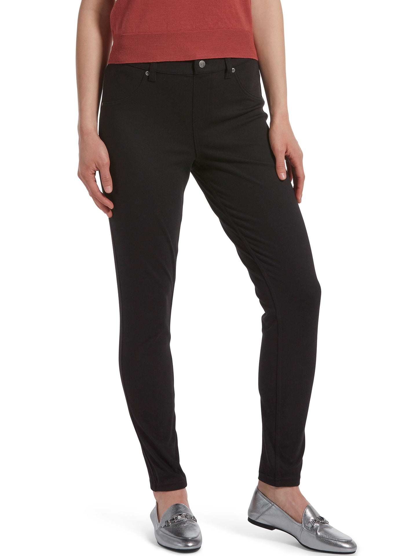 Hue Women's High Waist Denim Leggings, Black, 1X