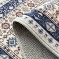 thumbnail image 5 of ARJINCUTE Vintage Distressed Bohemian Blue Area Rug 3' x 5' Non-Slip Washable Low Pile for Living Room Bedroom Entryway Laundry Room, 5 of 8