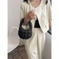 thumbnail image 3 of Bolso de mano estilo retro plisado con diseño de nube y cuadros, tipo sobre, estilo mini bolso de mano de moda, 3 of 6