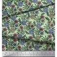 thumbnail image 3 of Soimoi Velvet Fabric Leaves & Floral Block Print Sewing Fabric Yard 58 Inch Wide, 3 of 3
