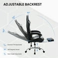 thumbnail image 6 of MCQ Ergonomic Swivel Gaming Chair with Headrest Lumbar Support for Home Office, Black and White, 6 of 9