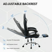 EDX Ergonomic Gaming Chair High Back Office Chair with Lumbar Support and Adjustable Armrests Swivel Racing Chair, Black and White