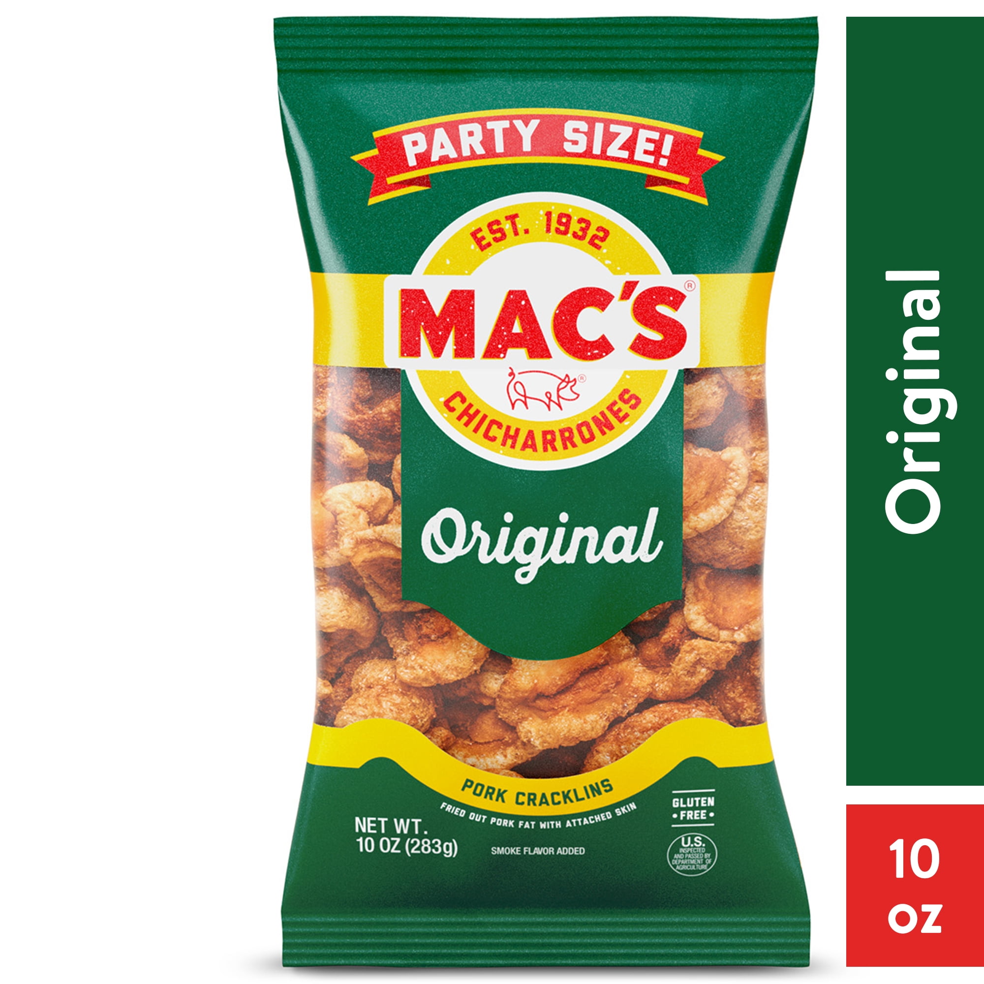 Mac's Chicharrones Original Flavored Cracklin Curls, Fried Pork Fat