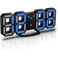 thumbnail image 1 of Réveil Numérique LED 3D, Horloge Murale, Horloge Numérique, Réveil LED 3D avec 3 Luminosités Réglables, 1 of 5