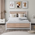 thumbnail image 2 of Full Size Bed Frame with Wood Headboard and Footboard/Heavy Duty Platform Bed Frame Full with Storage No Box Spring Needed,Reinforced Steel Square Tube Mattress Foundation, White, 2 of 6