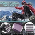 thumbnail image 4 of Calcetines de senderismo EBMORE de lana merino para mujer, 5 pares, a rayas, 4 of 6