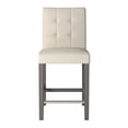 thumbnail image 3 of CorLiving Leila Fabric Upholstered Indoor Counter Height Barstool with Wood Legs and Metal Foot Rest, Beige (Sold Individually), 3 of 8