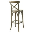 thumbnail image 5 of Modway Gear 43.5" Modern Style Elm Wood X-brace Back Bar Stool in Gray Finish, 5 of 10