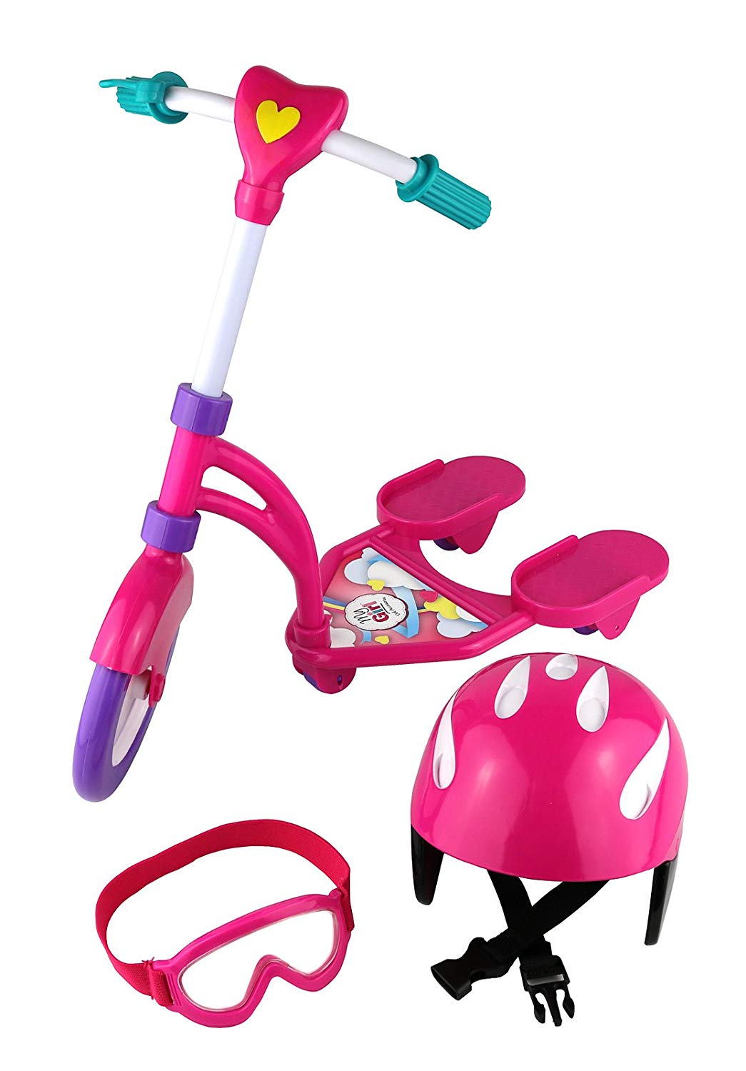 Click n' Play Doll Scooter and Helmet Set, Perfect For 18 inch American