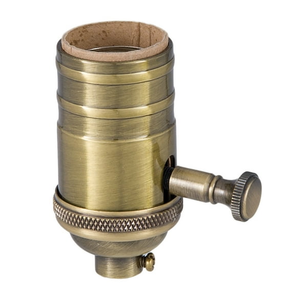 B&P Lamp® Edison Size Full Dimmer Turned Socket in Antique Brass