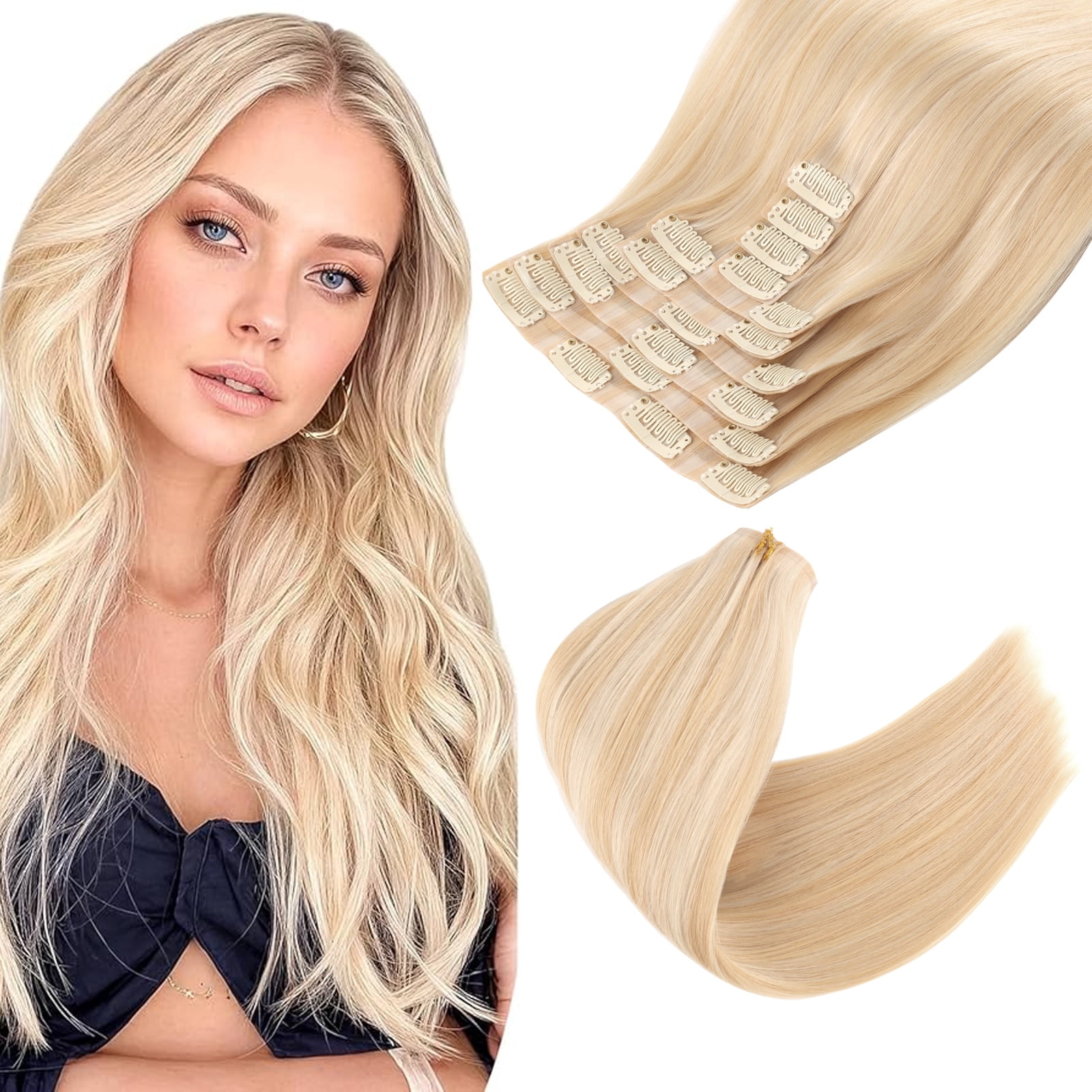 PU Clip In Hair Extensions P18/613# 240g 22inch