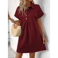 thumbnail image 2 of Vestido Acelit Primavera-Verano con cuello de solapa para mujer, color rojo, talla L, 2 of 4