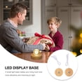 thumbnail image 2 of OULII 2Pcs Light Stand Base Wood Khaki for Warm Atmosphere Lighting, 2 of 8