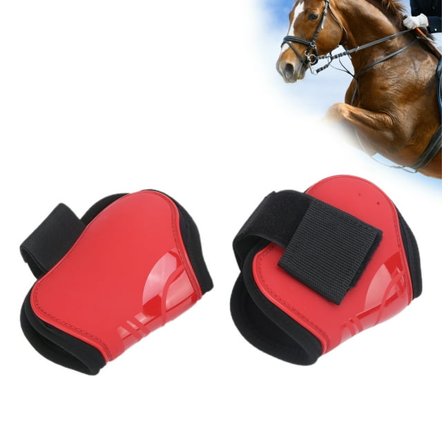 Horse Tendon Boots,2Pcs PU Open Front / Fetlock Horse Leg Wraps Horse Protective Boots Horse Leg Protector For Jumping Trail Riding Turnout