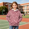 thumbnail image 4 of Spazoro Girls Hooded Sweatshirt with Pockets, Warm Leopard Print Long Sleeve Drawstring Hooded Neck Pullover Tops Casual Hoodies for School Pink Size 9, 4 of 8