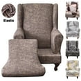 thumbnail image 3 of ATJIA Wing Chair Slipcovers 2 Pieces Stretch Wingback Chair Covers Sofa Slipcover Printing Wingback Armchair Slipcovers, 3 of 7