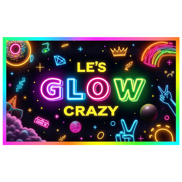 Neon Lights Glow Party Banner Retro Design Disco Theme for Birthday Party Indoor Decoration Dance Event