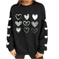 thumbnail image 5 of Fnooota Women Valentine's Day Sweatshirts, Pullover Casual Graphic Crew Neck Long Sleeve Tops Black Size XS, 5 of 7