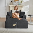 thumbnail image 5 of Muumblus Chaise Lounge Chair Indoor, Faux Fur Lounge Chair with Cup Holders, No Assembly Boneless Sleeper Sofa Bed for Living Room, Gray, 5 of 9