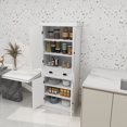 thumbnail image 4 of Spaco 71" Kitchen Pantry Storage Cabinet with 4 Doors, Drawer, 2 Adjustable Shelves, Freestanding Cupboard for Dining Room Living Room, Laundry-White, 4 of 9