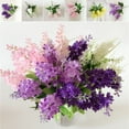 thumbnail image 2 of 5 Heads Artificial Hyacinth Fake Flowers for Office Party Wedding Home Decor White, 2 of 8