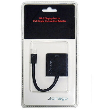 Cirago Mini DisplayPort to DVI Single Link Active Adapter, Black