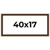 40x17 Frame Gold Brown Plein Air Vintage Solid Wood Picture Frame | 1.75 Inches Moulding Width |