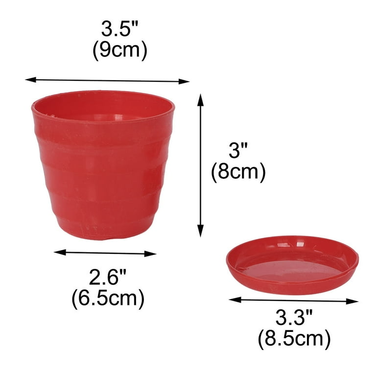 Unique Bargains Plastic Red Plant Planter Flower Pot Container for Home Office 9cm Dia Unique Bargains Plastic Red Plant Planter Flower Pot Container for Home Office 9cm Dia
