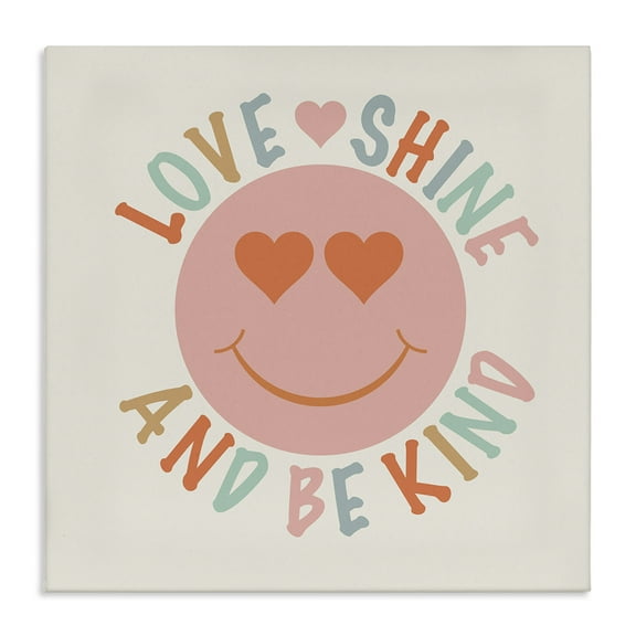 Stupell Industries Retro Be Kind Text & Numbers Painting Wrapped Canvas Art Print Wall Art, 17 x 17