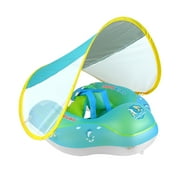 Angle View: Egmy Baby Lying Ring, Swimming Float for Pool, with Removable Sun Protection Canopy