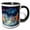 Black/White, variant on 3drose, Magical Pastel Christmas Forest of Trees Scene at Night, 11oz Mug