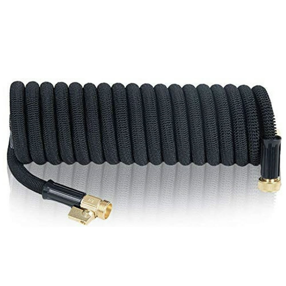25ft Expandable Garden Hose and 4 Car Wash Accessories Brass Nozzle