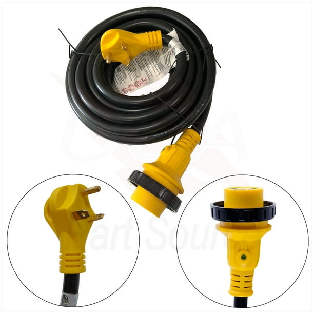 50 Foot RV Power Cord 50 ft 30 amp Detachable Cable w/ LED Twist Lock