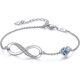 thumbnail image 1 of Pulsera de corazón infinito YONGSHENG plata de ley 925 ajustable Azul, 1 of 5