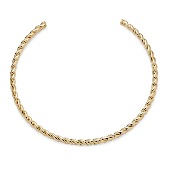 Bling Jewelry Womens Rope Cable Twist Choker Necklace 14K Yellow Gold Plated