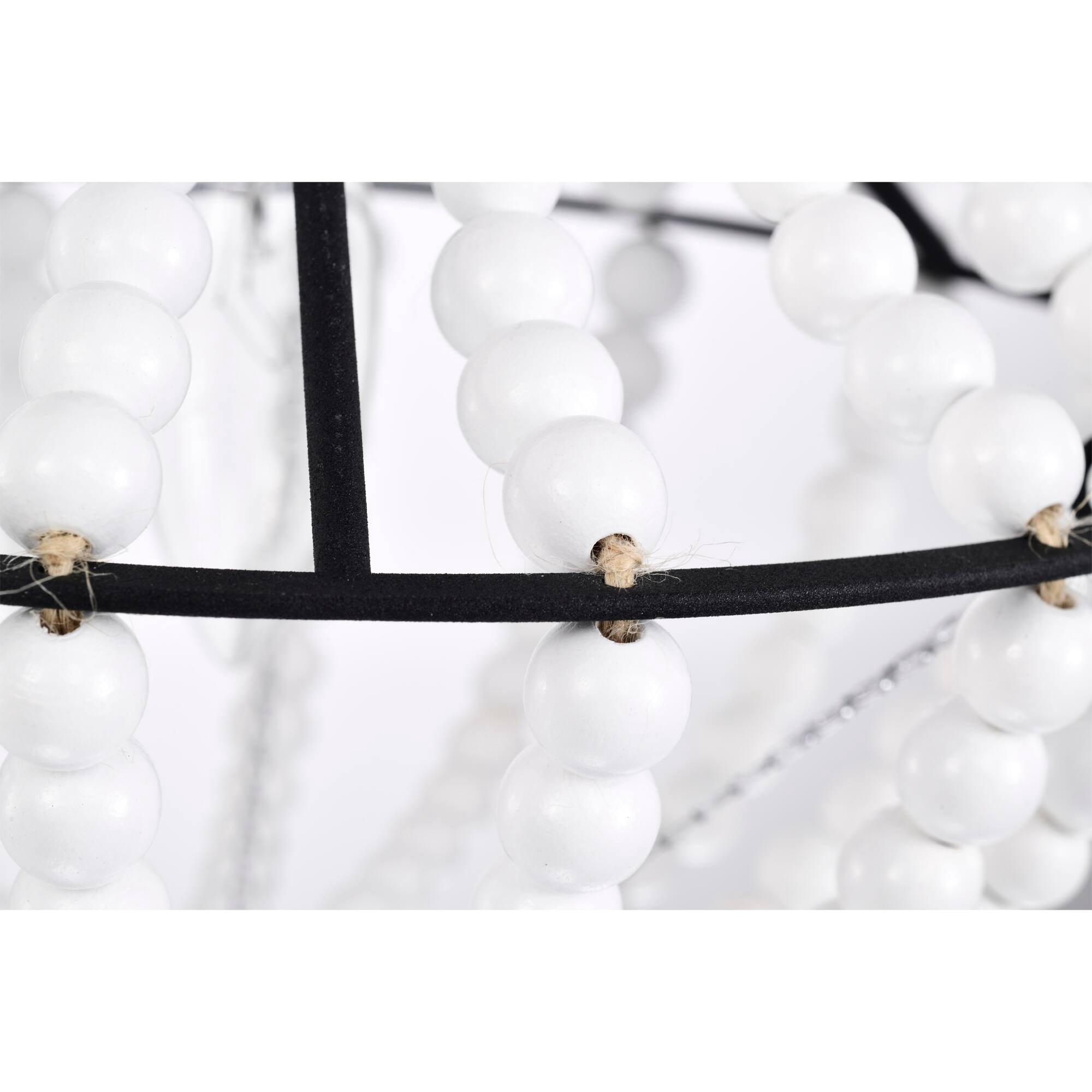 Rosa 11 in. 1-Light Indoor Gloss White and Black Finish Pendant with Light Kit