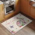 thumbnail image 3 of Rectangle Area Rug 2x3ft, Easter Rabbit Flower Retro Linen Non-Slip Non-Shedding Floor Mat, Spring Flower Fallen Leaf Washable Sturdy Carpet for Living Room Bedroom Home Decor, 3 of 9
